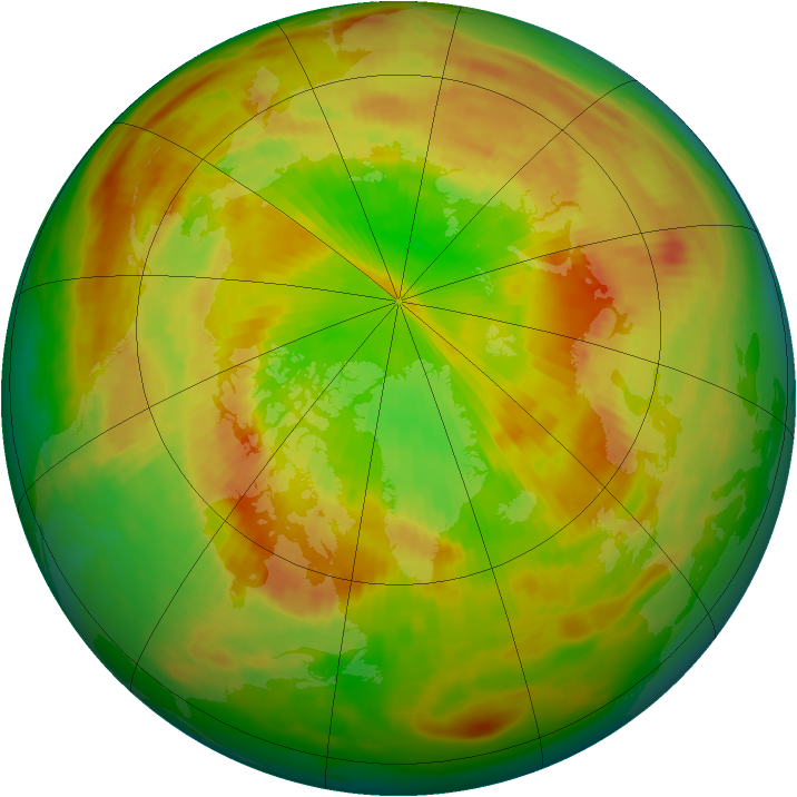 Arctic ozone map for 17 May 1988